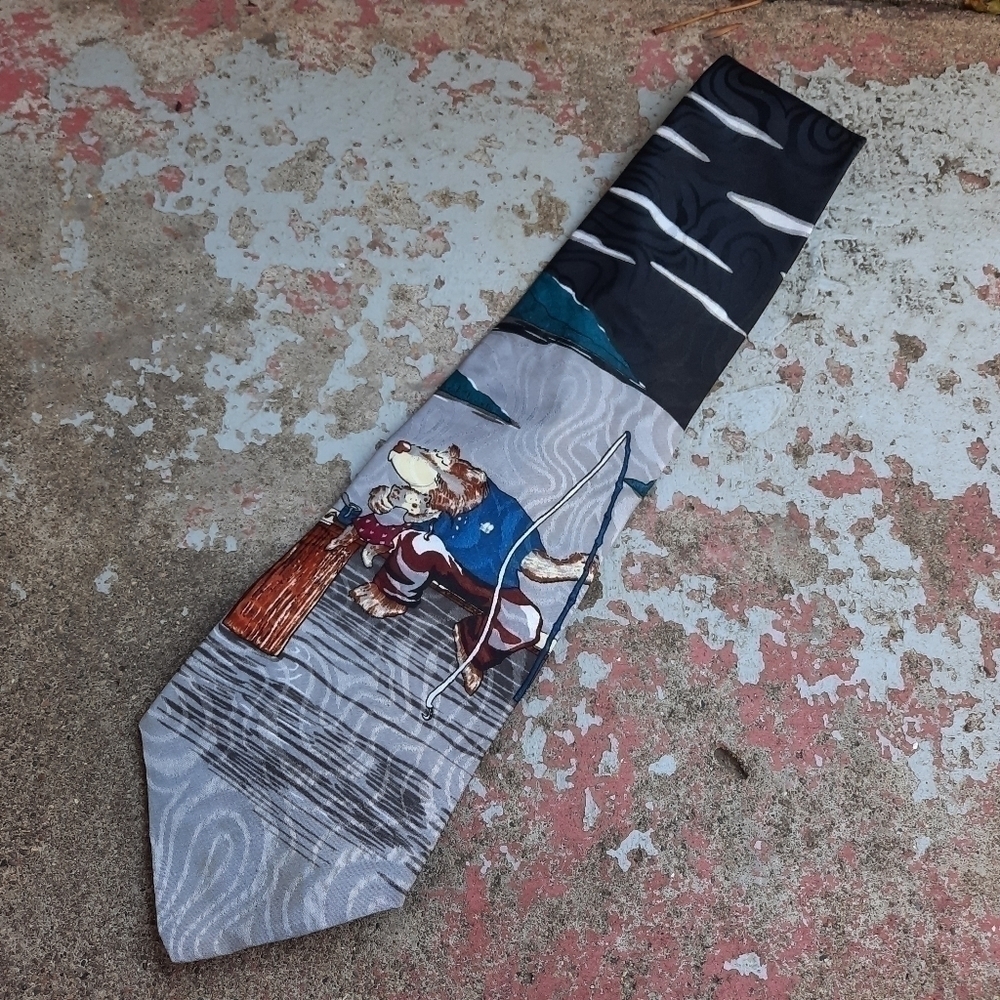 Gone fishing hallmark tie